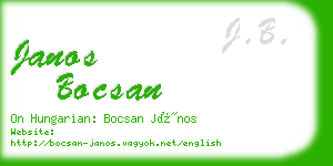 janos bocsan business card